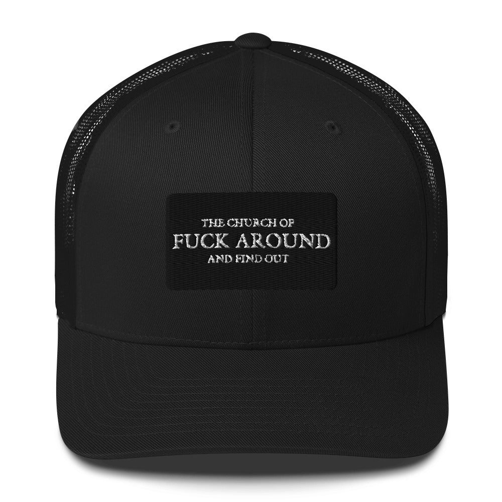 The Church of FAFO Patch Logo Trucker Hat
