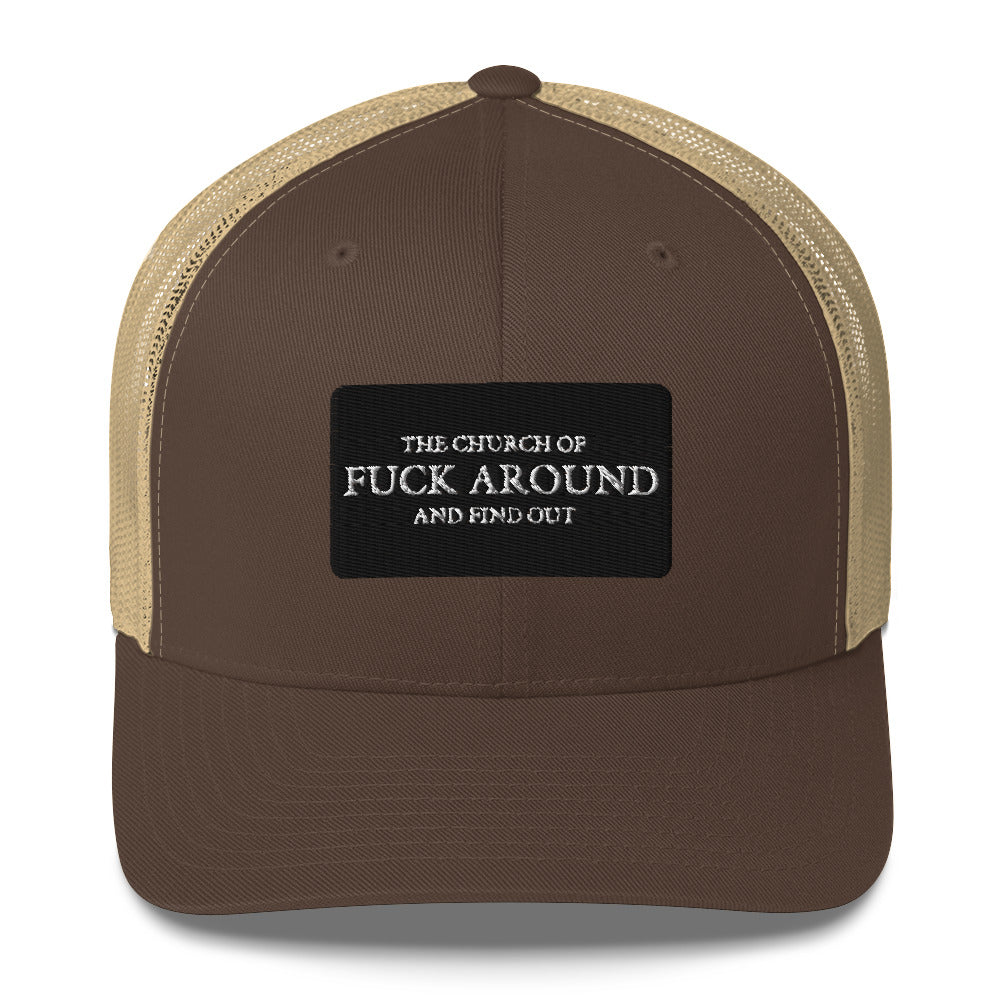 The Church of FAFO Patch Logo Trucker Hat