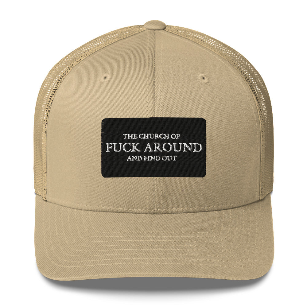 The Church of FAFO Patch Logo Trucker Hat