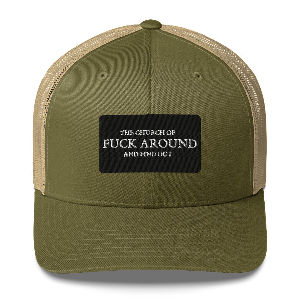 The Church of FAFO Patch Logo Trucker Hat