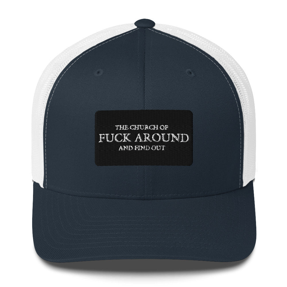 The Church of FAFO Patch Logo Trucker Hat