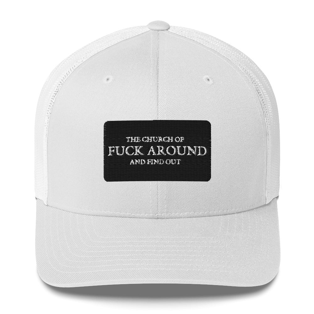 The Church of FAFO Patch Logo Trucker Hat