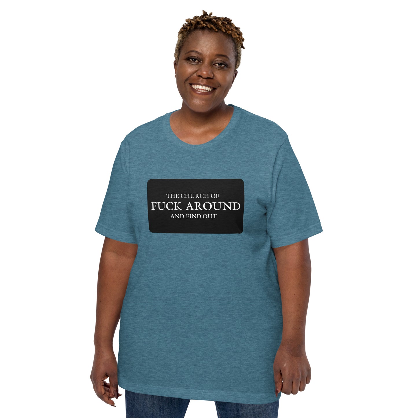 The Church of FAFO Logo Patch Heather T-Shirt