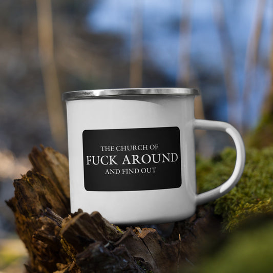 The Church of FAFO Patch Enamel Mug